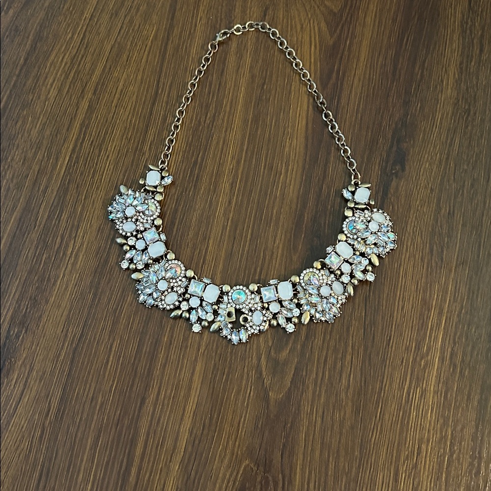 Gold and White Statement Necklace